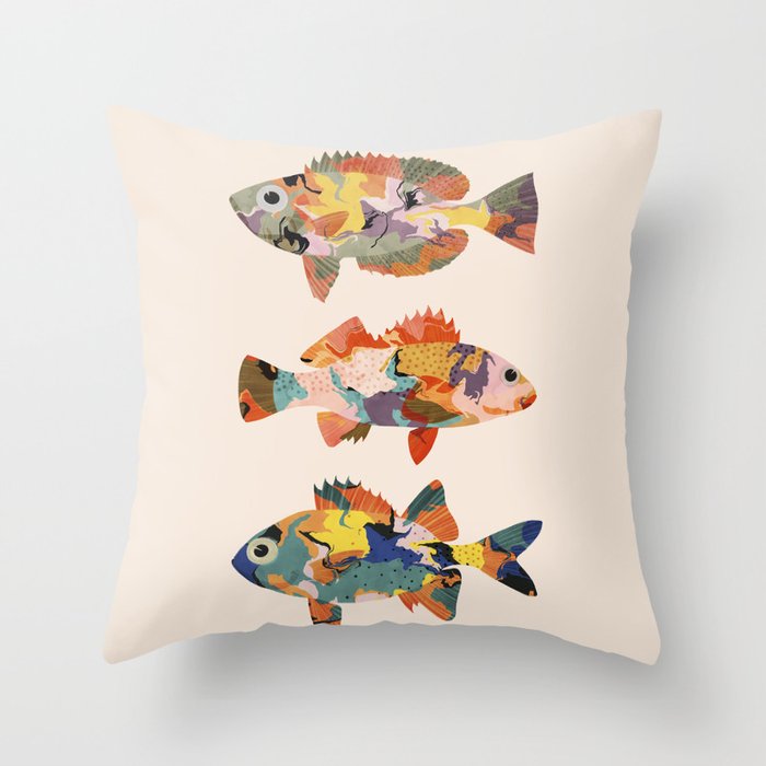 Colorful fish Throw Pillow Gallery Image 6