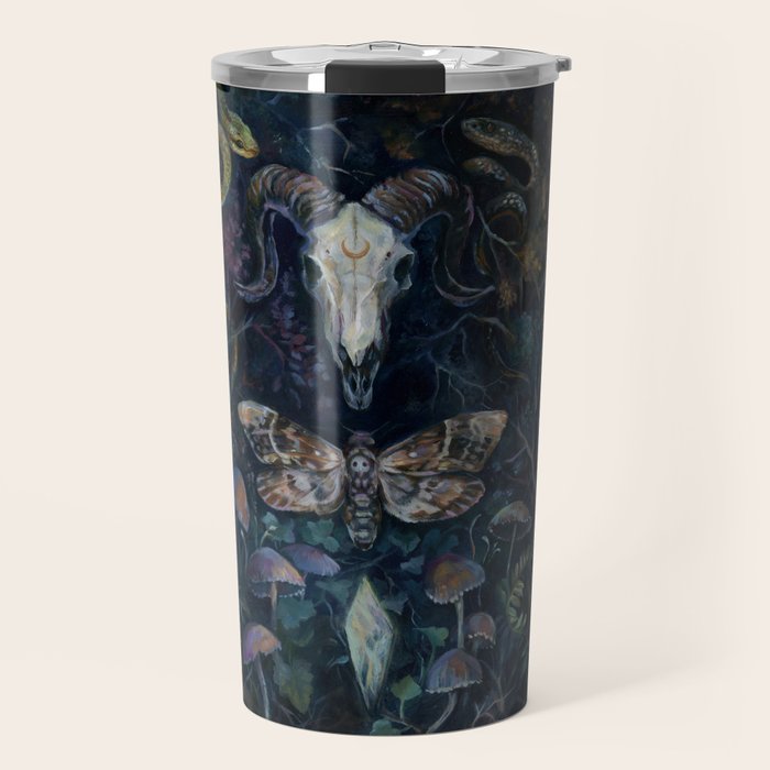 Death Moth Goat Skull Travel Mug Gallery Image 1