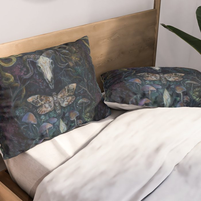 Death Moth Goat Skull Pillow Sham Gallery Image 2