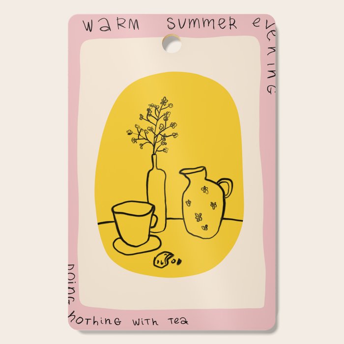 WARM SUMMER EVENING DOING NOTHING WITH TEA Cutting Board Gallery Image 1