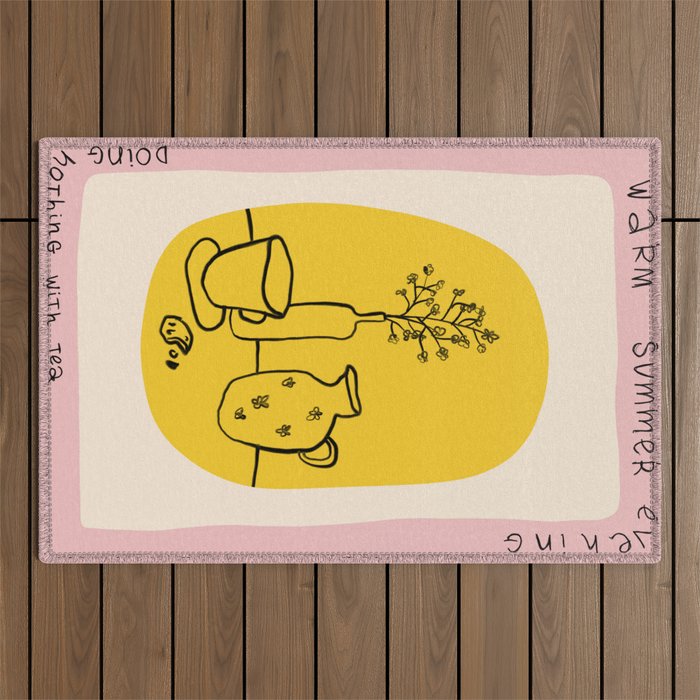 WARM SUMMER EVENING DOING NOTHING WITH TEA Outdoor Rug Gallery Image 1