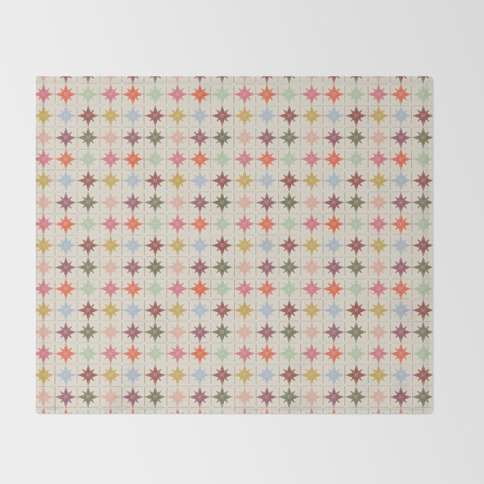 Paper Stars Tile Throw Blanket Gallery Image 2