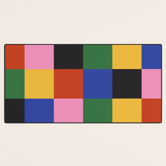 Bold Colorful Checks Pattern - Large XVII Desk Mat Gallery Image 3