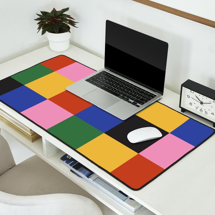 Bold Colorful Checks Pattern - Large XVII Desk Mat Gallery Image 2