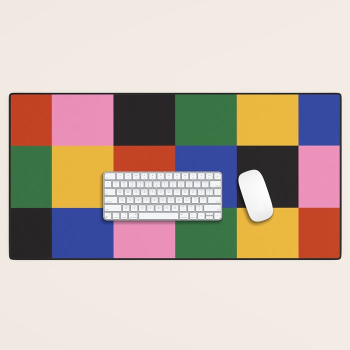 Bold Colorful Checks Pattern - Large XVII Desk Mat Gallery Image 1