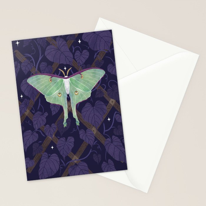 Night Trellis (Luna Moth) Stationery Card Gallery Image 2