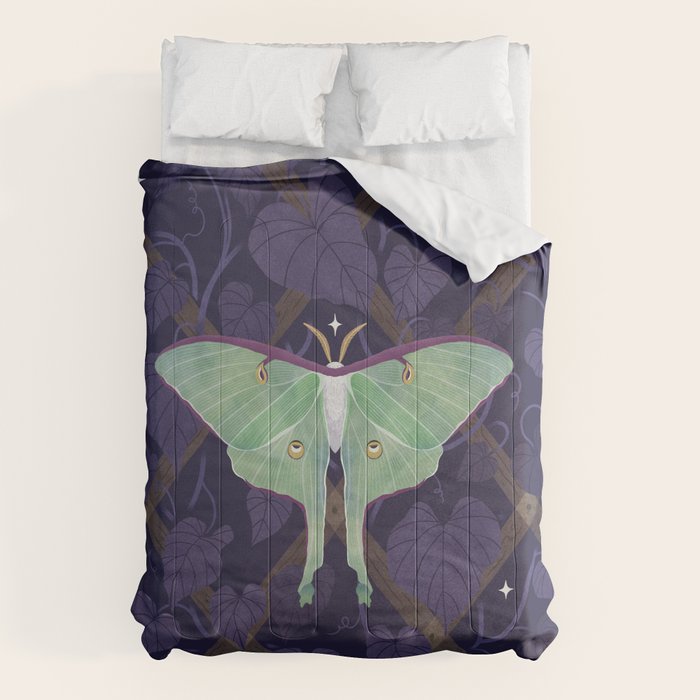 Night Trellis (Luna Moth) Comforter Gallery Image 6