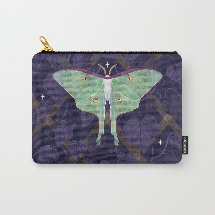 Night Trellis (Luna Moth) Carry All Pouch Gallery Image 1