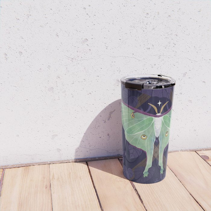Night Trellis (Luna Moth) Travel Mug Gallery Image 4