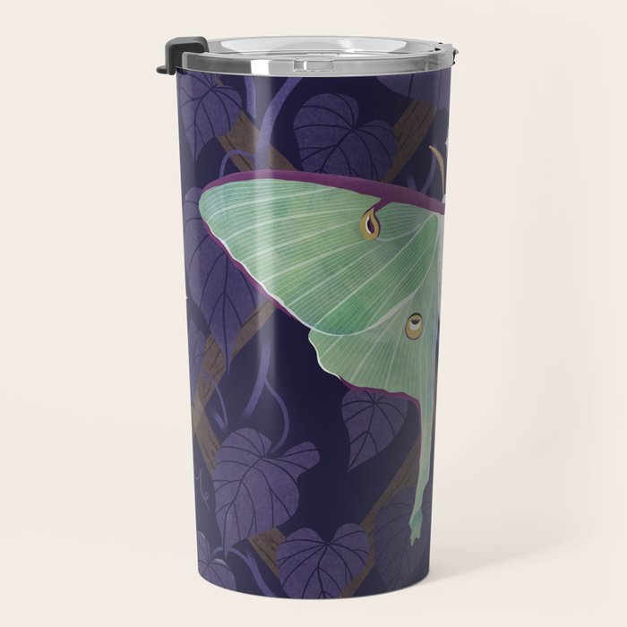 Night Trellis (Luna Moth) Travel Mug Gallery Image 3