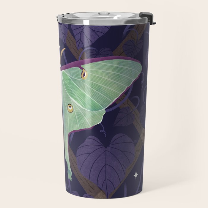 Night Trellis (Luna Moth) Travel Mug Gallery Image 2