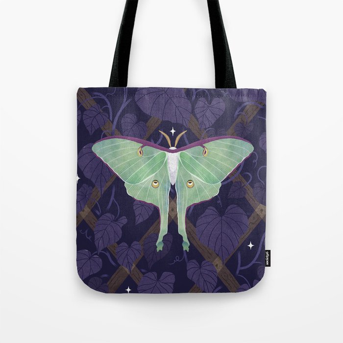 Night Trellis (Luna Moth) Tote Bag Gallery Image 1