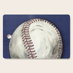 Vintage Distressed Baseball Art Navy Blue Cutting Board Gallery Image 1
