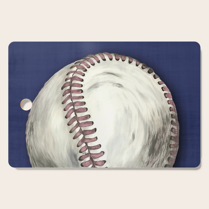Vintage Distressed Baseball Art Navy Blue Cutting Board Gallery Image 1