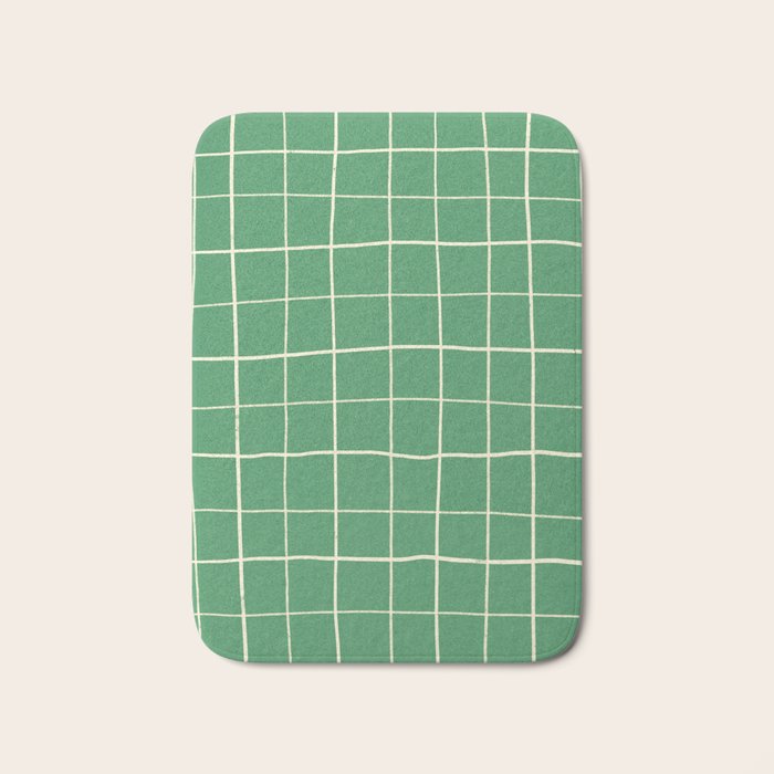 Green Check Bath Mat Gallery Image 1