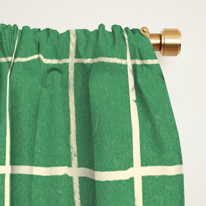Green Check Window Curtain Gallery Image 2