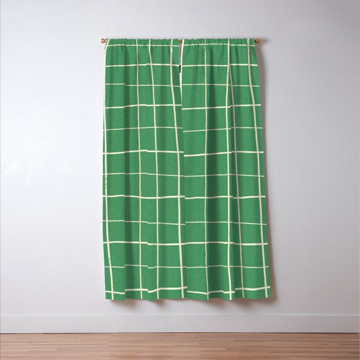 Green Check Window Curtain Gallery Image 3