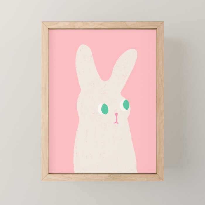 Bunny x Pink Mini Art Print Gallery Image 1