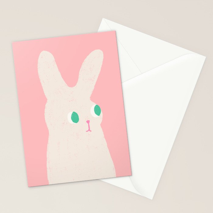 Bunny x Pink Stationery Card Gallery Image 2