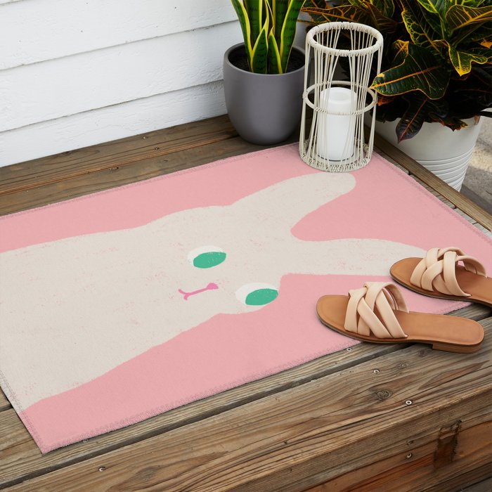 Bunny x Pink Outdoor Rug Gallery Image 2