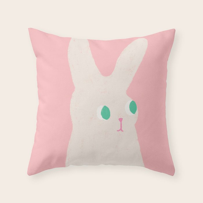 Bunny x Pink Throw Pillow Gallery Image 6