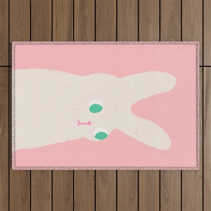 Bunny x Pink Outdoor Rug Gallery Image 1