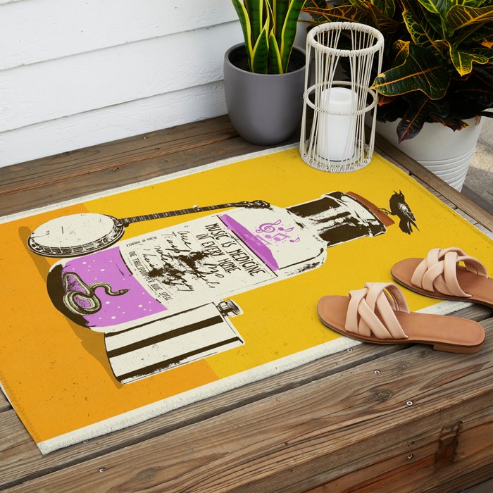 MUSIC IS MEDICINE Outdoor Rug Gallery Image 2