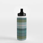 Tartan Plaid - Green, Blue and Pink Water Bottle Gallery Image 2