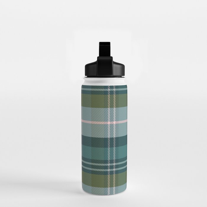 Tartan Plaid - Green, Blue and Pink Water Bottle Gallery Image 2