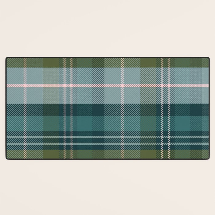 Tartan Plaid - Green, Blue and Pink Desk Mat Gallery Image 3