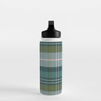 Tartan Plaid - Green, Blue and Pink Water Bottle Gallery Image 3
