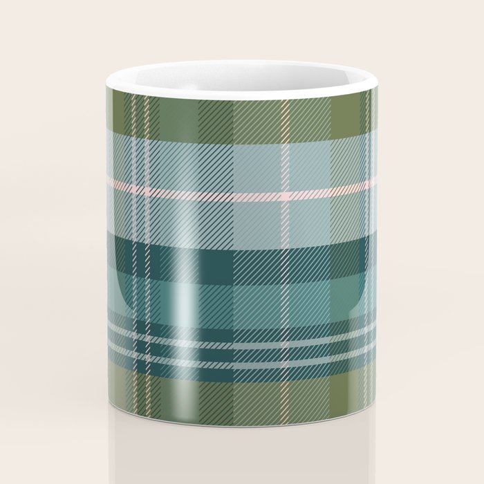 Tartan Plaid - Green, Blue and Pink Coffee Mug Gallery Image 4