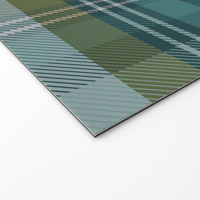 Tartan Plaid - Green, Blue and Pink Welcome Mat Gallery Image 2