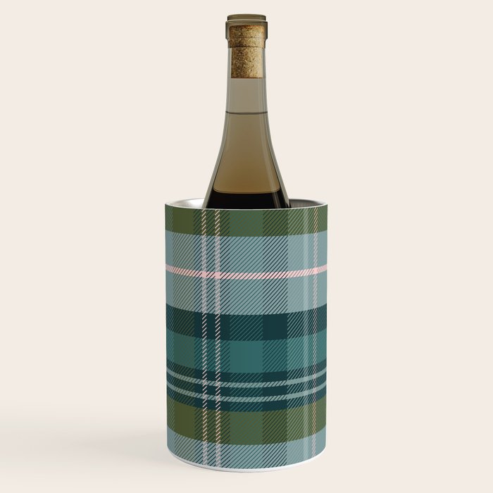 Tartan Plaid - Green, Blue and Pink Wine Chiller Gallery Image 3