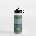 Tartan Plaid - Green, Blue and Pink Water Bottle Gallery Image 1