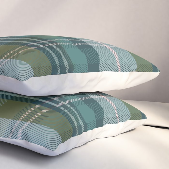 Tartan Plaid - Green, Blue and Pink Pillow Sham Gallery Image 3