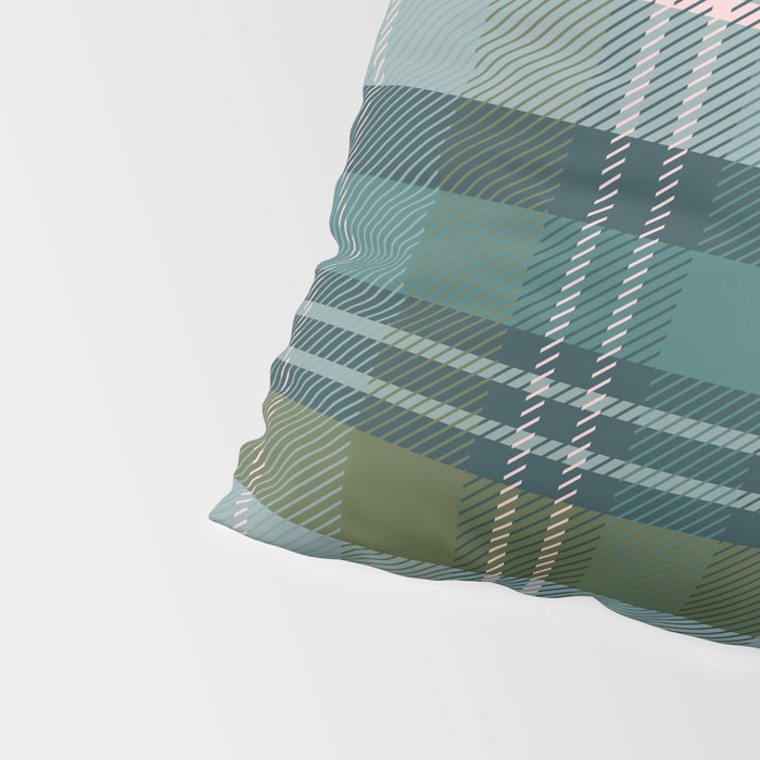 Tartan Plaid - Green, Blue and Pink Pillow Sham Gallery Image 4