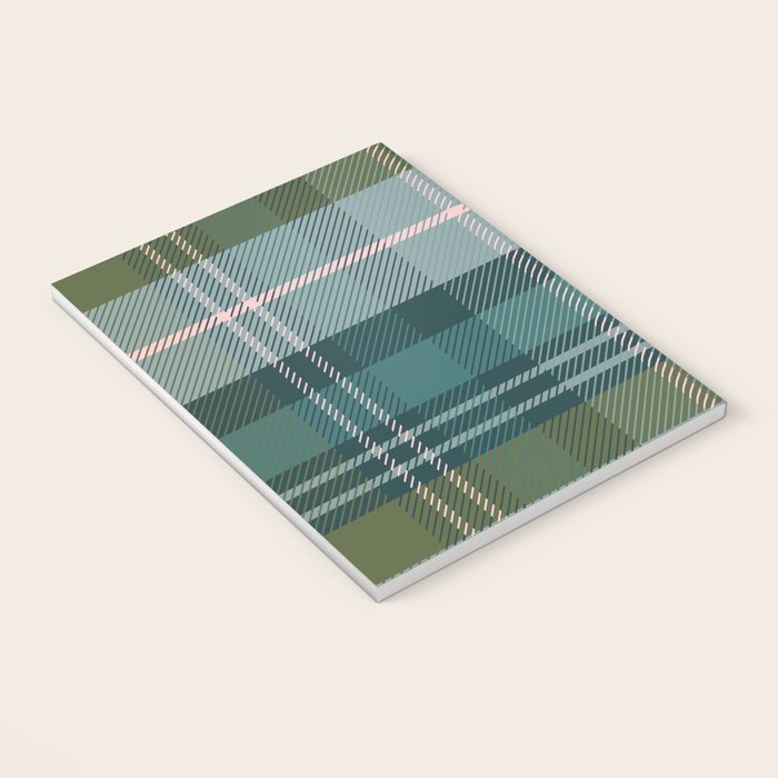 Tartan Plaid - Green, Blue and Pink Notebook Gallery Image 3
