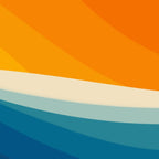 Abstract colorful landscape with wavy sea and sun Coffee Mug Gallery Image 2