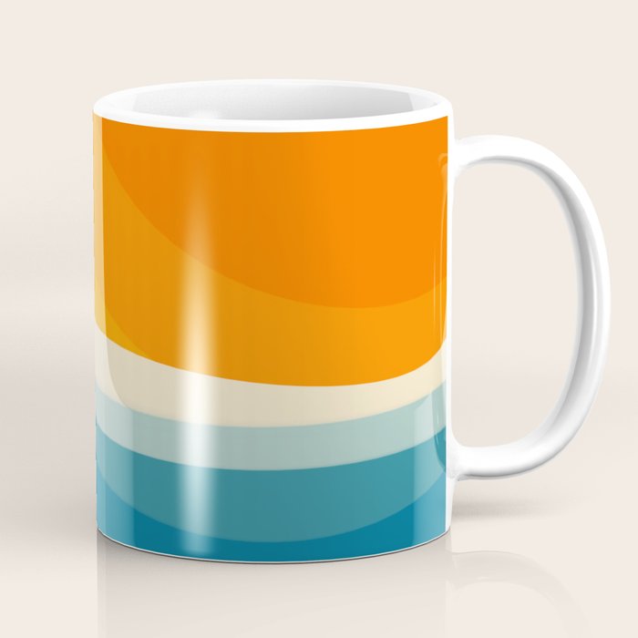 Abstract colorful landscape with wavy sea and sun Coffee Mug Gallery Image 1