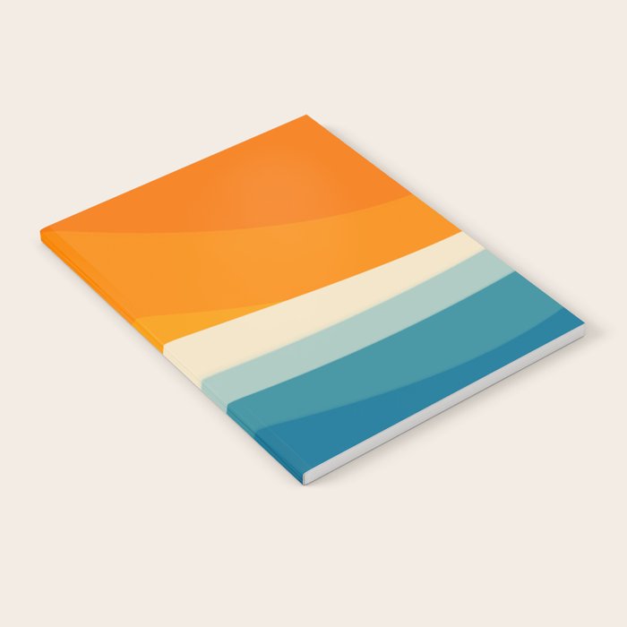 Abstract colorful landscape with wavy sea and sun Notebook Gallery Image 2
