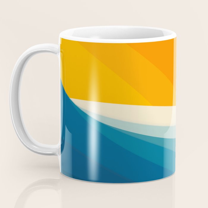 Abstract colorful landscape with wavy sea and sun Coffee Mug Gallery Image 3