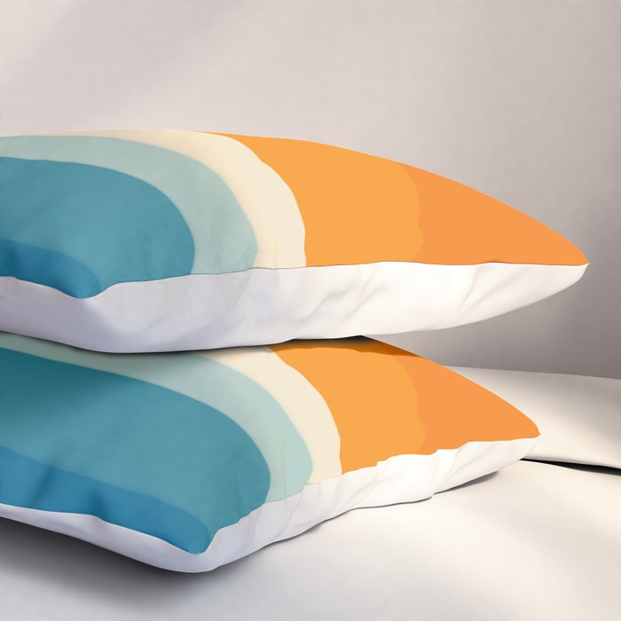 Abstract colorful landscape with wavy sea and sun Pillow Sham Gallery Image 3