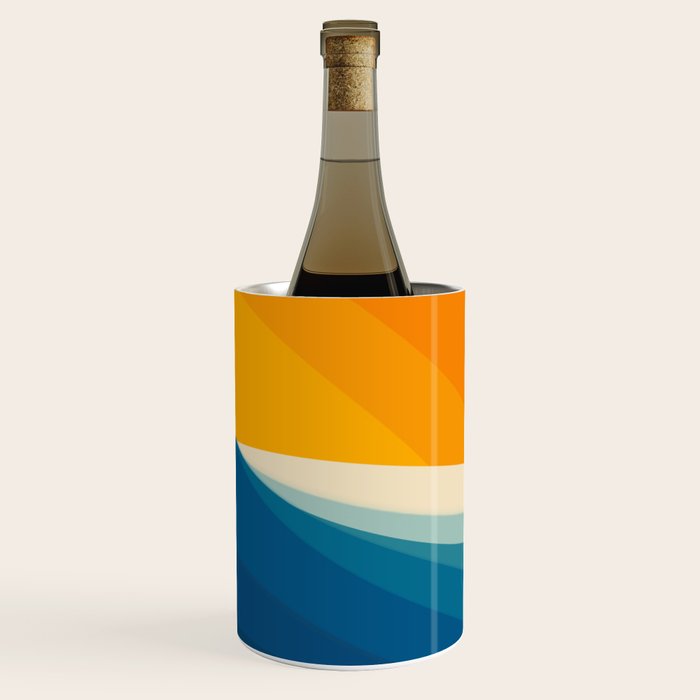 Abstract colorful landscape with wavy sea and sun Wine Chiller Gallery Image 2
