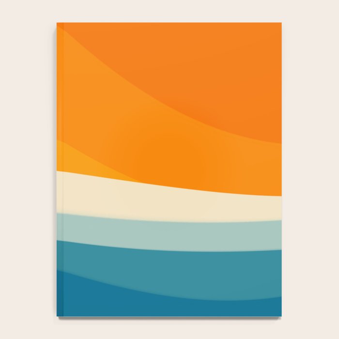 Abstract colorful landscape with wavy sea and sun Notebook Gallery Image 4