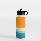 Abstract colorful landscape with wavy sea and sun Water Bottle Gallery Image 1