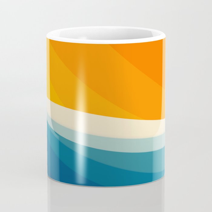 Abstract colorful landscape with wavy sea and sun Coffee Mug Gallery Image 4
