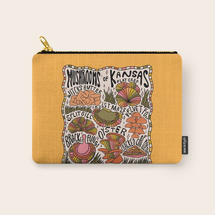 Mushrooms of Kansas Carry All Pouch Gallery Image 1