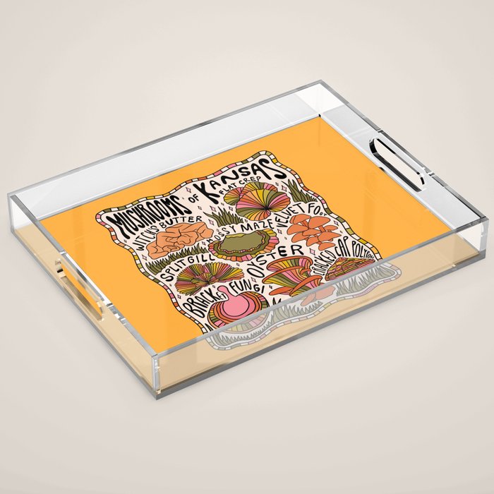Mushrooms of Kansas Acrylic Tray Gallery Image 1