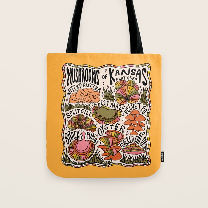 Mushrooms of Kansas Tote Bag Gallery Image 1